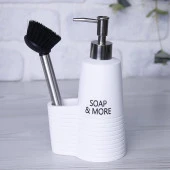 Selim Dekor Cloud Fırçalı Sıvı Sabunluk Beyaz - 1