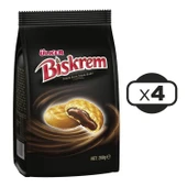 Ülker Biskrem Kakaolu Krema Dolgulu Bisküvi 200 gr x 4 Adet - 2