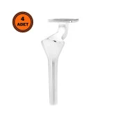 4 Adet Elmas Lüx Metal Ayak 21 cm Krom Mobilya Koltuk Ayağı - 1