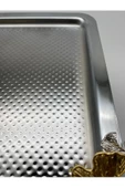 Ayaklı Kare Kelebekli Gümüş Kek, Kurabiye ve Pasta Sunum Tabağı, Servis Tepsisi - 7