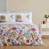 Karaca Home Persly Mavi %100 Pamuk Çift Kişilik Nevresim Takımı - 1