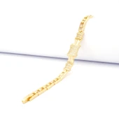 Altın Kaplama Zirkon Taşlı Kare Model Kadın Bileklik BLK-1038 thumbnail 1