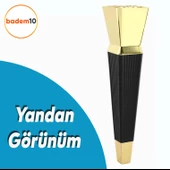 Dempa Lüks Mobilya Yükseltici Kanepe Tv Ünitesi Konsol Koltuk Ayağı Baza Ayakları Siyah Altın 26 Cm thumbnail 3