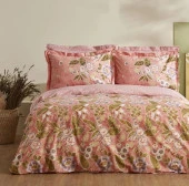 Karaca Home Pasares Pembe %100 Pamuk Çift Kişilik Nevresim Takımı - 1