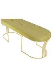 Viego Gold Exclusive Puf - Lüks Metal Gold Ayak, Chester Model Yatak Ucu Bench Puf - 2
