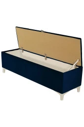 Vetra V2 Sandıklı Puf - Mavi Dilimli Model Sandıklı Bench Puf - Sandıklı Yatak Ucu Bankı - 3