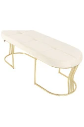Viego Gold Exclusive Puf - Lüks Metal Gold Ayak, Chester Model Yatak Ucu Bench Puf - 3