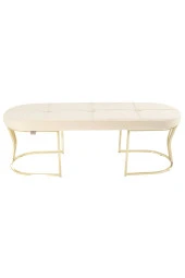 Viego Gold Exclusive Puf - Lüks Metal Gold Ayak, Chester Model Yatak Ucu Bench Puf - 3