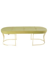 Viego Gold Exclusive Puf - Lüks Metal Gold Ayak, Chester Model Yatak Ucu Bench Puf - 4