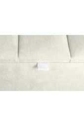 Vetra Mini Royal Beyaz Kumaş Sandıklı Dekoratif Puf&Bench-Dilimli Model-Gümüş Ayak-Modern Puf - 3