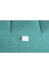 Vetra Mini Royal Turkuaz Kumaş Sandıklı Puf- Gümüş Ayak Dekoratif Bench Puf - 3