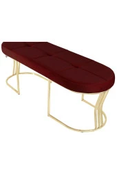 Viego Gold Exclusive Puf - Lüks Metal Gold Ayak, Chester Model Yatak Ucu Bench Puf - 1