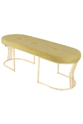 Viego Gold Exclusive Puf - Lüks Metal Gold Ayak, Chester Model Yatak Ucu Bench Puf - 3