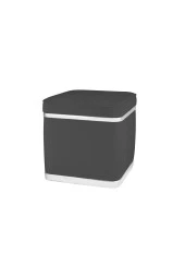 Zengo Silver Twin Line Kare Puf - Antrasit Kumaş, Dekoratif Makyaj Masası Pufu - 2