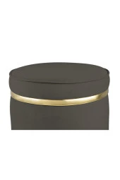 Zerafet Gold Kaplama Luxery Puf- Antrasit Babyface Kumaş Pofuduk Puf, Makyaj Koltuğu - 3