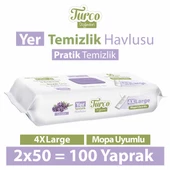 Turco Doğadan Yer Temizlik Havlusu Lavanta 2x50(100 Yaprak) - 1