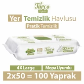 Turco Doğadan Yer Temizlik Havlusu Yeşil Sabun 2x50(100 Yaprak) - 1