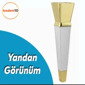 Dempa Lüks Mobilya Yükseltici Kanepe Tv Ünitesi Konsol Koltuk Ayağı Baza Ayakları Beyaz Altın 26 Cm - 3
