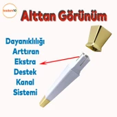 Dempa Lüks Mobilya Yükseltici Kanepe Tv Ünitesi Konsol Koltuk Ayağı Baza Ayakları Beyaz Altın 26 Cm - 4