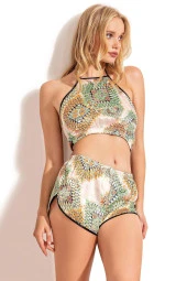 Primoda Kadın Desenli Şortlu Takım 9146 thumbnail 1