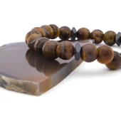 Kahverengi Kaplangözü Doğal Taş Erkek Bileklik EBLK-372 thumbnail 4