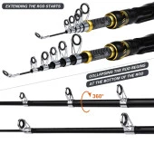 Teleskobik Spin Olta Kamışı 2.10 cm 5-20 Gr. Sahte Yem Rapala Atarlı Lrf Kamışı - 4