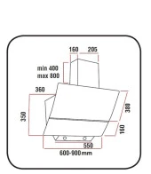 ALVEUS CARNETTO 2010 SİYAH  DOKUNMATİK/DİJİTAL CAM DAVLUMBAZ - 4