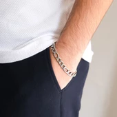 316L Çelik Figaro Erkek Spor Zincir Bileklik EBLK-444 thumbnail 2