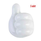 Başparmak Kablo Tutucu, Duvar, Araba, Ev, Organizatör, Kulaklık Tutucu Beyaz Renk 5adet - 1