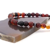 Kırmızı Akik Doğal Taş Erkek Bileklik EBLK-383 - 4