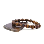 Kaplan Gözü Ve Hematit Doğal Taşlı Erkek Bileklik EBLK-472 thumbnail 3