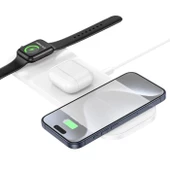 Polham HC 3in1 15W Ultra Hızlı Kablosuz Şarj Aleti,Telefon, Kulaklık, Apple Watch Şarj Standı - 5