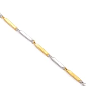 Çift Renkli Küp Model Çelik Erkek Bilekliği EBLK-505 thumbnail 4