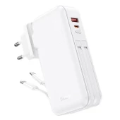 Coofbe Dahili Type-C Kablolu Ve İphone Kablolu 22.5W 10000 Mah Powerbank Ve Priz Girişli Şarj Cihazı - 6