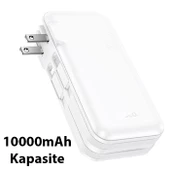 Coofbe Dahili Type-C Kablolu Ve İphone Kablolu 22.5W 10000 Mah Powerbank Ve Priz Girişli Şarj Cihazı - 9