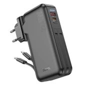 Coofbe Dahili Type-C Kablolu Ve İphone Kablolu 22.5W 10000 Mah Powerbank Ve Priz Girişli Şarj Cihazı - 1