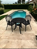 Ferforje görünümlü Plastik Yuvarlak İstanbul Masa Sandalye Takımı 1 Masa 2 Sandalye Balkon, Bahçe Mobilyası - 1
