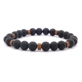 Oniks Lav Doğal Taş Erkek Bileklik EBLK-255 - 1