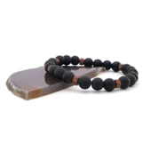 Oniks Lav Doğal Taş Erkek Bileklik EBLK-255 - 3