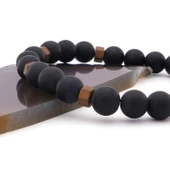 Oniks Lav Doğal Taş Erkek Bileklik EBLK-255 - 4