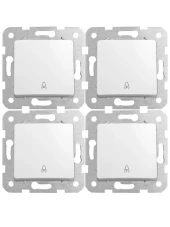 Viko Linnera Zil Anahtarı Beyaz (Çerçeve Dahil) 90440006 (4 Adet) thumbnail 1