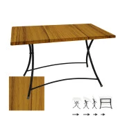 Modern Katlanır Werzalit Tabla Masa (80X120) - Real Teak - 1