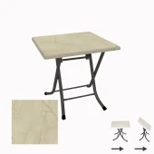 Klasik Katlanır Werzalit Kare Tabla Masa (80X80) - Golden Marble - 1