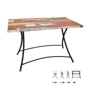 Modern Katlanır Werzalit Tabla Masa (70x120) - Red Wood - 1