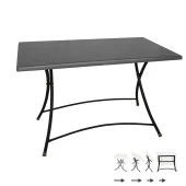 Modern Katlanır Werzalit Tabla Masa (70x120) - Siyah - 1