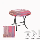 Klasik Katlanır Werzalit Yuvarlak Tabla Masa 70cm  - Red Wood - 1