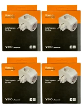 Viko Üçlü Topraklı Fiş Priz Yonca Plus Beyaz (4 Adet) thumbnail 1