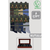 Kutulu 6 Çift Erkek Bambu Uzun Soket Yazlık Dikişsiz Parfümlü Çorap - 2