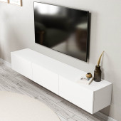 1220 DORE 3 KAPAKLI KULPSUZ 150 CM TV ÜNİTESİ BEYAZ - 4