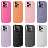 iPhone 12 Pro Uyumlu  Uyumlu KılıfKamera Korumalı Simli Lüks Koton Kapak - 2
